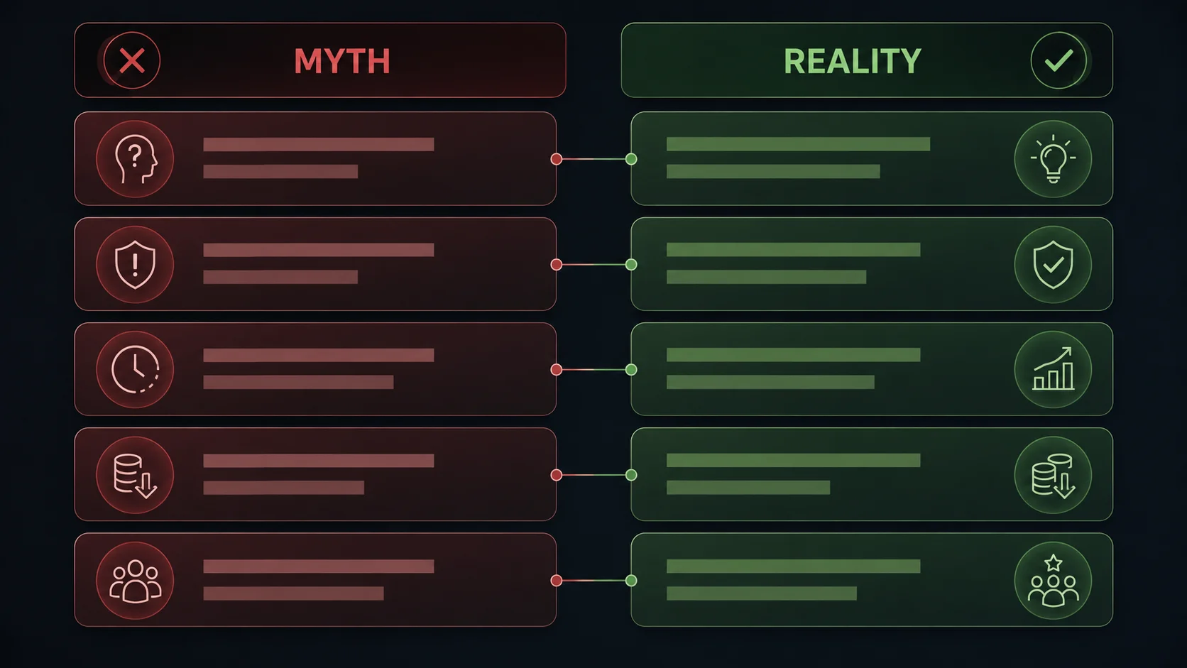 Myth versus reality comparison infographic for the EU AI Act August 2026 milestone.